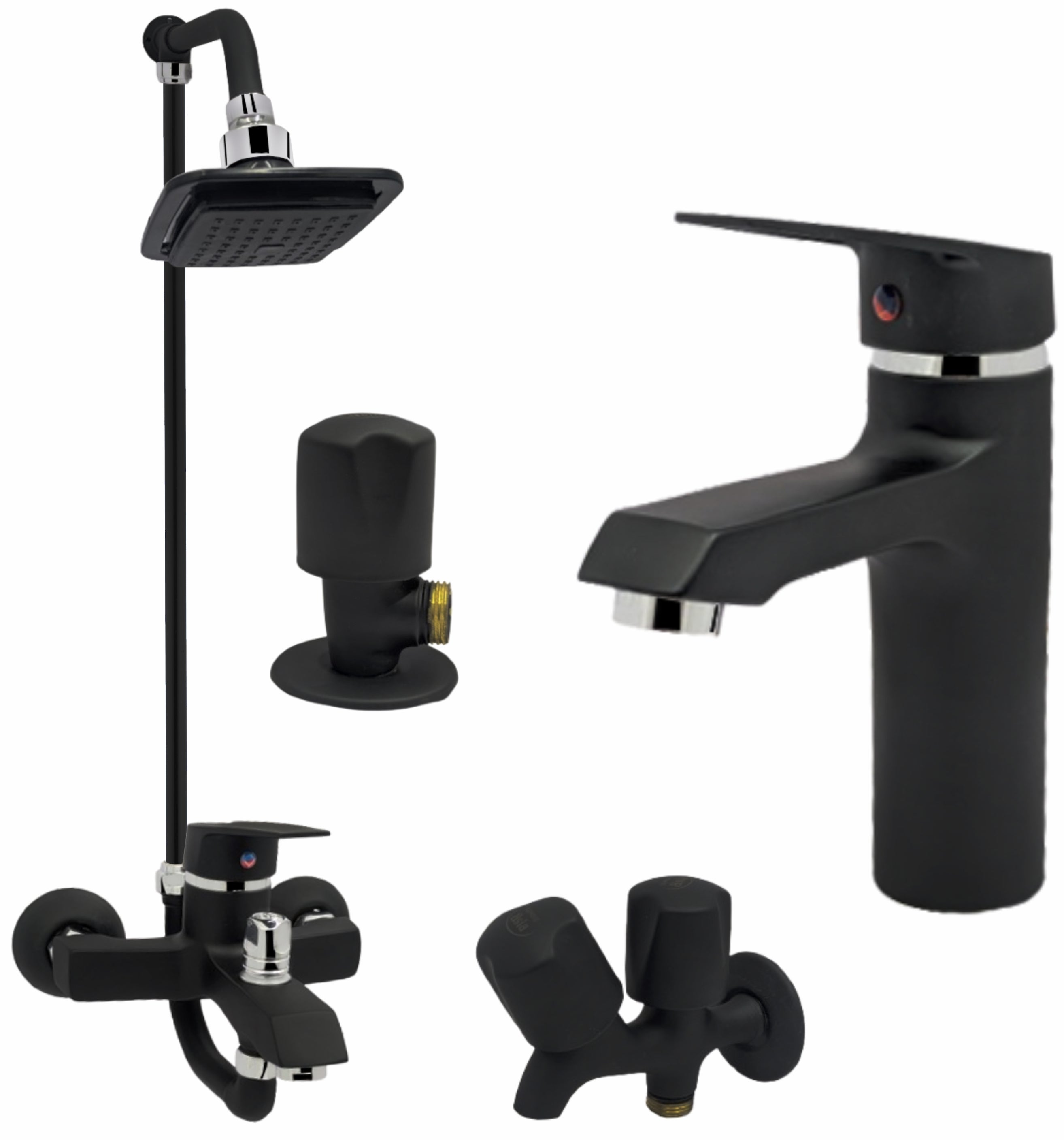 Kenel Lever Bath Set Black Mate